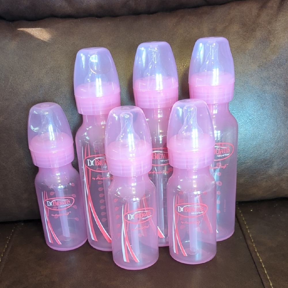 Pink Baby Bottles Set